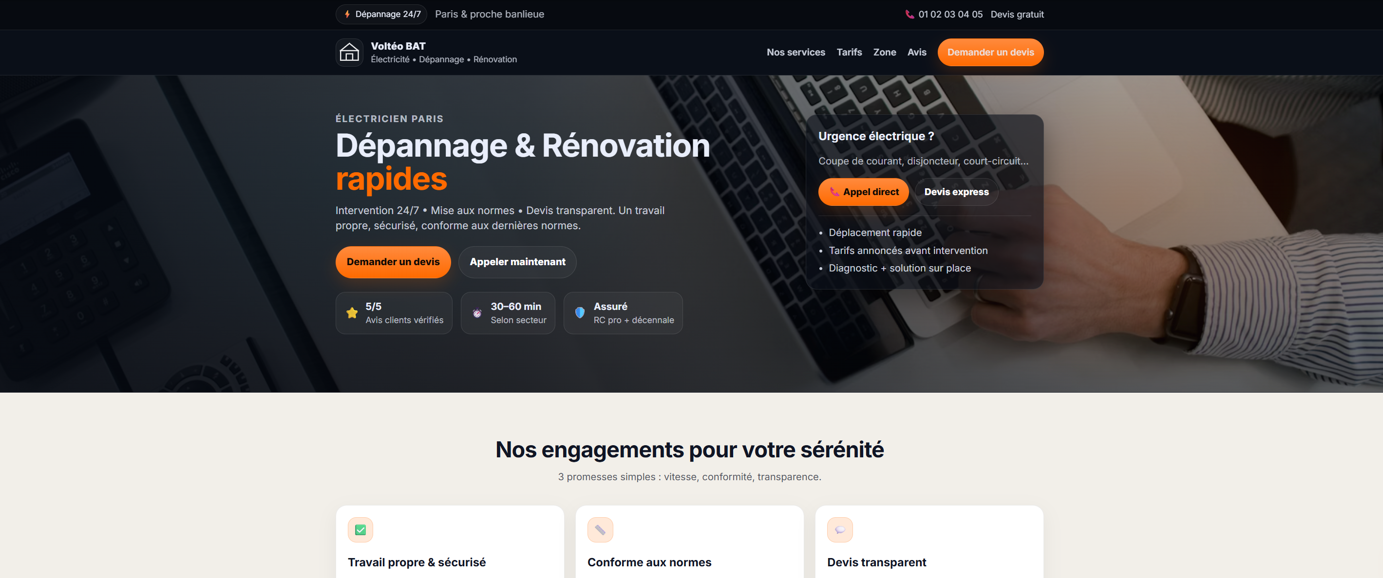 Démo – Electricien