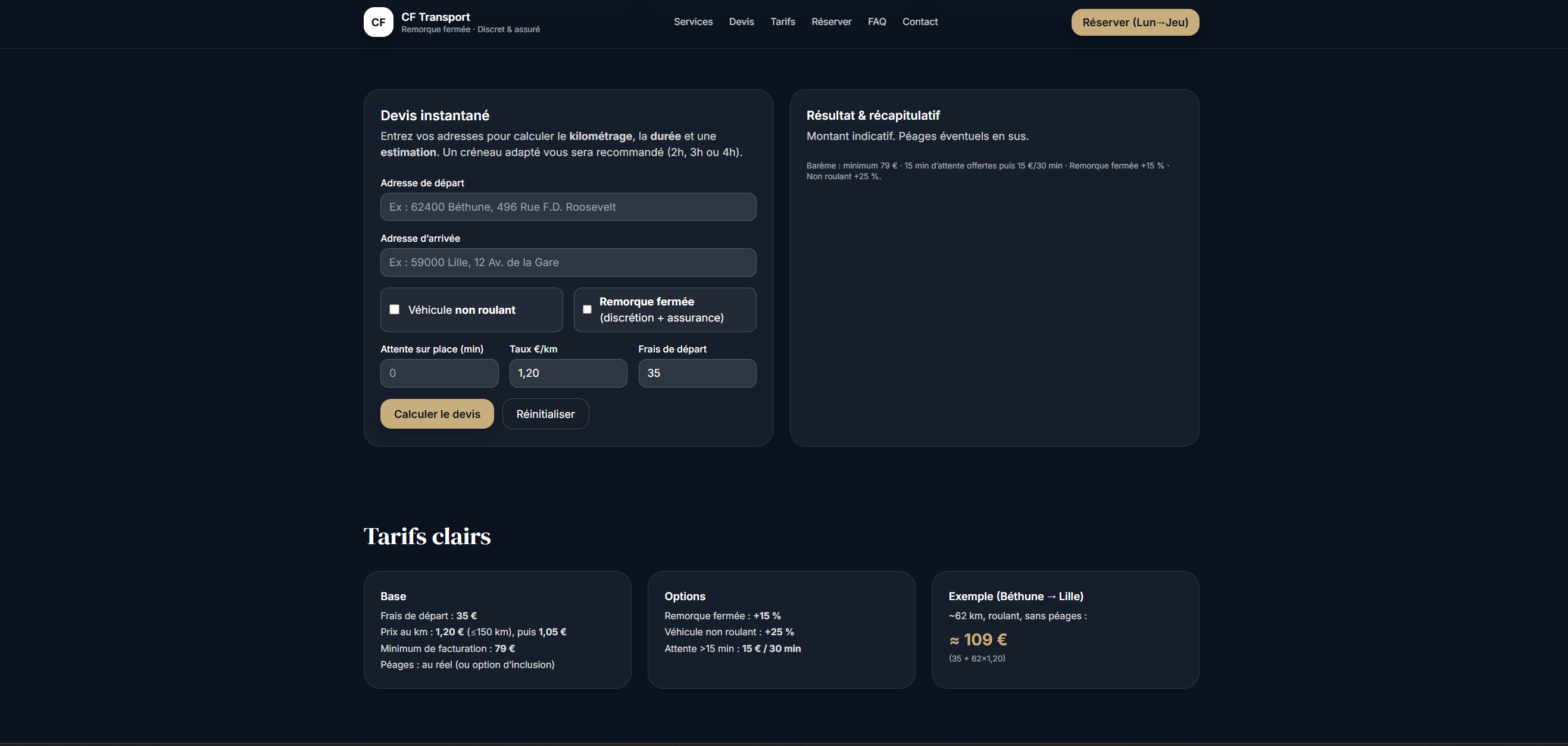 Démo – Reservation